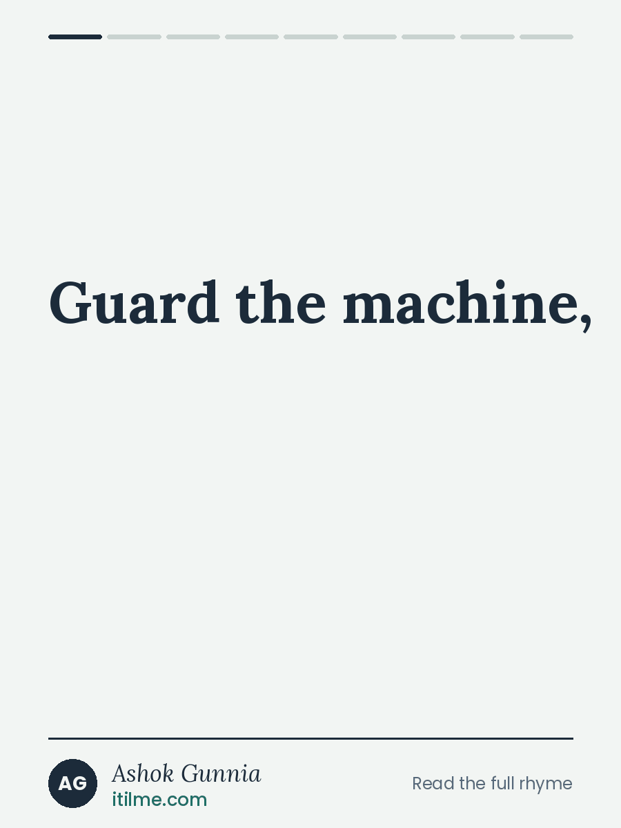 Guard the machine, guard the mind &mdash; a rhyming visual essay on AI in 2026 and the cognitive habits that keep us thinking.